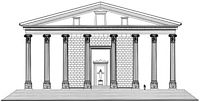 Les quartiers périphériques d'Éphèse en Anatolie. Essai de reconstitution du temple d'Artémis. Cliquer pour agrandir l'image.