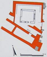 Le quartier résidentiel d'Éphèse en Anatolie. Plan des latrines publiques. Cliquer pour agrandir l'image.