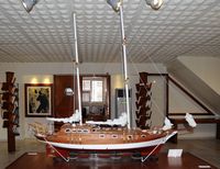 Le musée maritime de Bodrum en Anatolie. Maquette de bateau de type « gulet ». Cliquer pour agrandir l'image.