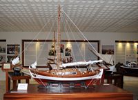 Le musée maritime de Bodrum en Anatolie. Maquette de bateau de type « gulet ». Cliquer pour agrandir l'image.