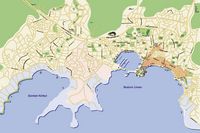 La ville de Bodrum en Anatolie. Plan de la ville. Cliquer pour agrandir l'image.