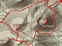 Le Puy Pariou en Auvergne. carte. Cliquer pour agrandir l'image.