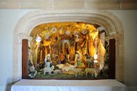 Das Heiligtum von Cura de Randa auf Mallorca - Die Krippe der Kapelle. Klicken, um das Bild in Adobe Stock zu vergrößern (neue Nagelritze).