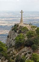 The Sanctuary of Sant Salvador in Felanitx Mallorca - La Creu del Picot. Click to enlarge the image in Adobe Stock (new tab).