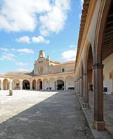 City Porreres Mallorca - The cloister of the sanctuary Monti-sion. Click to enlarge the image in Adobe Stock (new tab).