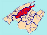 O condado do Raiguer em Maiorca - Situação (autor Joan M. Borràs). Clicar para ampliar a imagem.