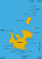 The National Park of Cabrera in Mallorca - Map of Cabrera Archipelago. Click to enlarge the image.