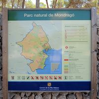 Le Parc naturel de Mondragó à Majorque. Plan du Parc naturel. Cliquer pour agrandir l'image.