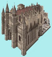 De kathedraal van Palma de Mallorca - Model van de kathedraal. Klikken om het beeld te vergroten.