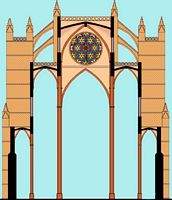 La cathédrale de Palma de Majorque. Coupe transversale de la cathédrale. Cliquer pour agrandir l'image.