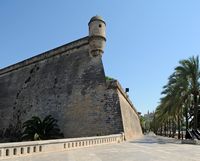 Palma de Majorque à l'ouest du Born. Le bastion Es Baluard. Cliquer pour agrandir l'image.