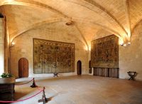 Palacio de la Almudaina de Palma de Mallorca - Salón de Consejos. Haga clic para ampliar la imagen.