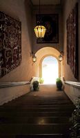 Het paleis van de Almudaina van Palma de Mallorca - Koninklijke trap. Klikken om het beeld te vergroten.