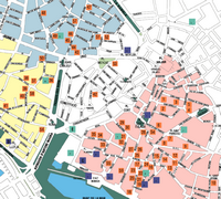 La vecchia città di Palma di Maiorca - Mappa dei pati di Palma. Clicca per ingrandire l'immagine.