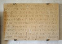 The village of S'Alqueria Blanca in Mallorca - Plaque commemorating the chapel shrine of Our Lady of Consolation. Click to enlarge the image.