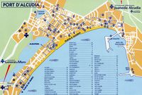 Das Dorf Hafen von Alcudia auf Mallorca - Karte. Klicken, um das Bild zu vergrößern.