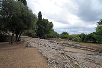 As ruínas da cidade romana de Pollentia em Maiorca  - O teatro romano. Clicar para ampliar a imagem.