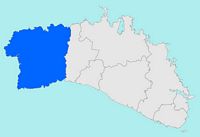 La ville de Ciutadella de Menorca à Minorque. Situation de la commune (auteur Joan M. Borràs). Cliquer pour agrandir l'image.