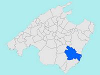La città di Felanitx a Maiorca - Situazione di Felanitx a Maiorca (autore Joan M. Borras). Clicca per ingrandire l'immagine.