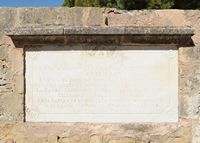 Le château de Bellver à Majorque. Plaque à Lluis Lacy. Cliquer pour agrandir l'image.