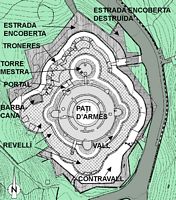 Het kasteel van Bellver in Majorca - Plan van het kasteel van Bellver (auteur Antoni I. Alomar). Klikken om het beeld te vergroten.