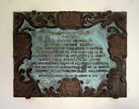 The city of Petra in Mallorca - Commemorative plaque at Juníper Serra Museum. Click to enlarge the image.