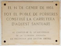 Il santuario di Monti-sion di Porreres a Maiorca - Targa commemorativa. Clicca per ingrandire l'immagine.