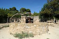 La finca Els Calderers de Sant Joan à Majorque. Noria d'irrigation actionée par des ânes. Cliquer pour agrandir l'image.