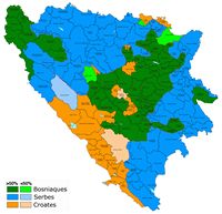 La Bosnie et Herzégovine. Carte ethnique en 2013. Cliquer pour agrandir l'image.