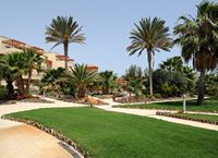 A aldeia de Caleta de Fuste em Fuerteventura. O jardim do hotel Elba Carlota. Clicar para ampliar a imagem em Adobe Stock (novo guia).
