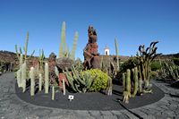 Il giardino di cactus a Guatiza a Lanzarote. Centro del giardino. Clicca per ingrandire l'immagine in Adobe Stock (nuova unghia).