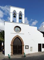 The town of Puerto del Carmen in Lanzarote. The Church of Our Lady of Carmel. Click to enlarge the image in Adobe Stock (new tab).