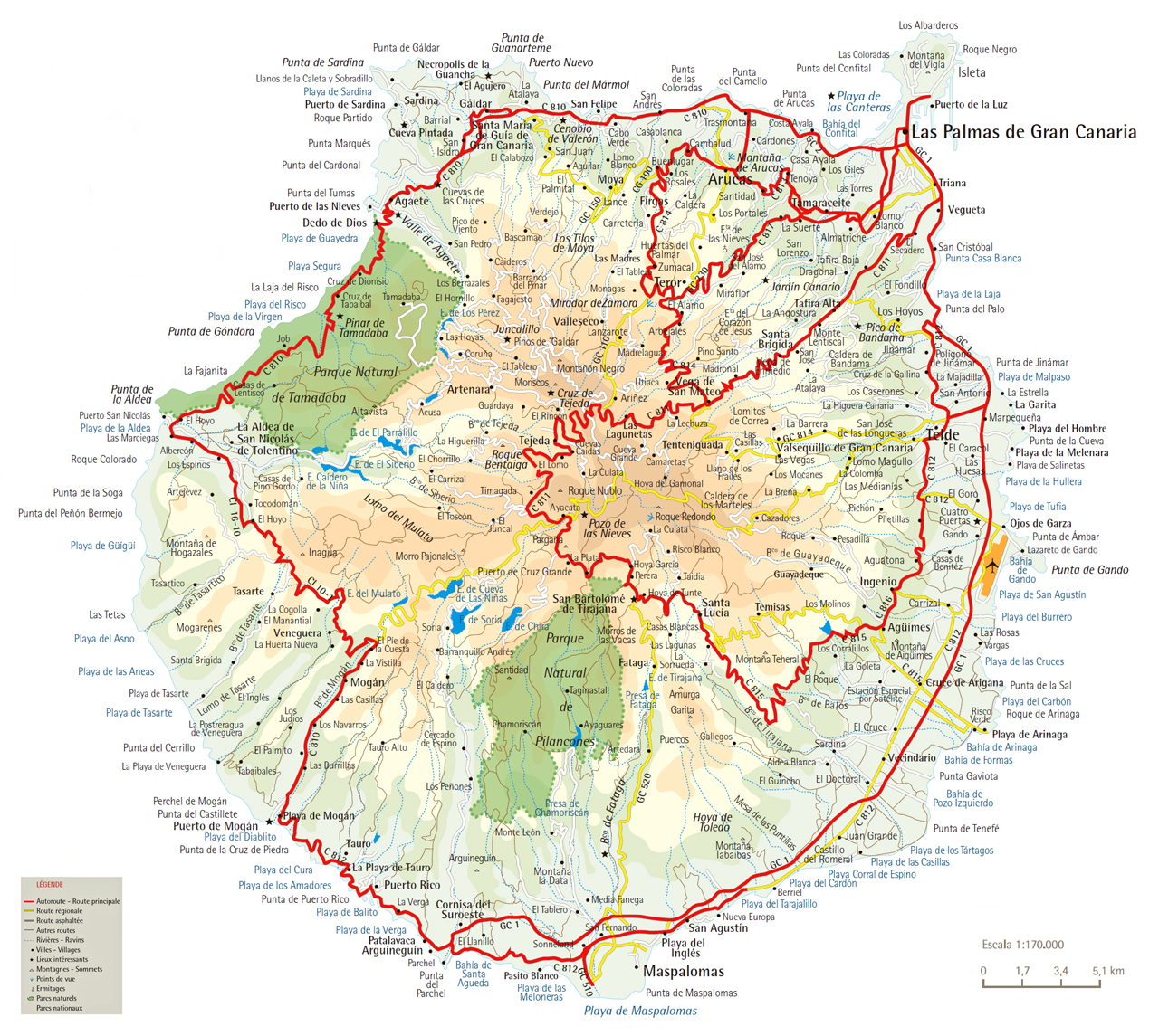 Interaktive Karte der Insel Gran Canaria