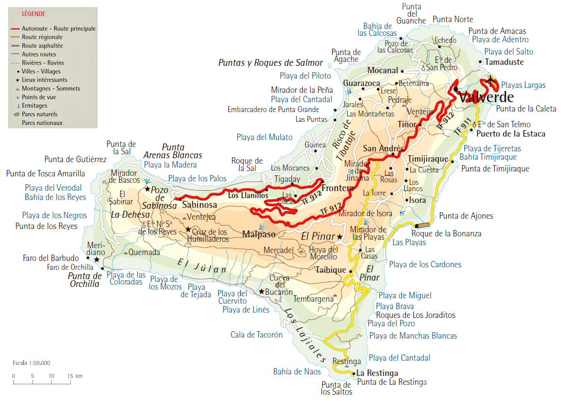 Interactive map of the island of El Hierro
