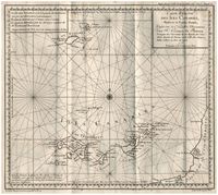 De geschiedenis van de Canarische Eilanden. Kaart va Fleurieu uit 1772. Klikken om het beeld te vergroten.