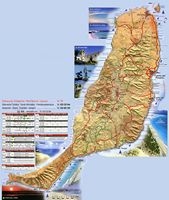 L'isola di Fuerteventura nelle Isole Canarie. Cartina turistica. Clicca per ingrandire l'immagine.