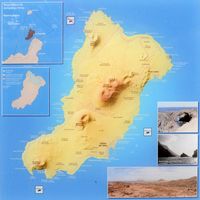 L'île de La Graciosa à Lanzarote. Plan de l'île. Cliquer pour agrandir l'image.