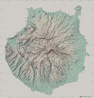 Die Insel Gran Canaria. Orographisch Karte. Klicken, um das Bild zu vergrößern