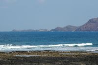 La isla de Lobos en Fuerteventura. La costa oeste de la isla. Haga clic para ampliar la imagen.