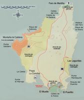 A ilha de Lobos em Fuerteventura. Mapa da ilha. Clicar para ampliar a imagem.