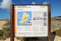 O parque natural do arquipélago Chinijo em Lanzarote. Painel de informações do Parque Natural. Clicar para ampliar a imagem.