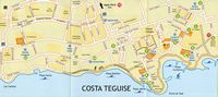 El pueblo de Costa Teguise en Lanzarote. Mapa de la localidad. Haga clic para ampliar la imagen.