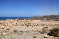 A aldeia de La Pared em Fuerteventura. A vila vista da estrada FV-605 (autor Frank Vincentz). Clicar para ampliar a imagem.
