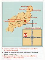 A aldeia de Tahíche em Lanzarote. Mapa da Fundação César Manrique. Clicar para ampliar a imagem.