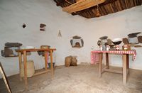 Het dorp Tefia in Fuerteventura. Alcogida, kaasmakerei van het huis 5. Klikken om het beeld te vergroten.