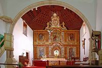 El pueblo de Vega de Río Palmas en Fuerteventura. coro de la iglesia Nuestra Señora de la Peña (autor H. Zell). Haga clic para ampliar la imagen.