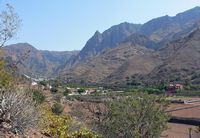 A cidade de Agaete em Gran Canária. O vale. Clicar para ampliar a imagem.