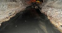 The town of Haría in Lanzarote. The underground lake of the Cueva de los Verdes. Click to enlarge the image.