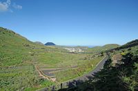 La ville d'Haría à Lanzarote. La vallée de Malpaso vue depuis le belvédère d'Haría. Cliquer pour agrandir l'image.