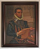 La ciudad de Teguise en Lanzarote. Retrato de Argote de Molina. Haga clic para ampliar la imagen.